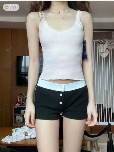 薄款高腰弹力显瘦蝴蝶结修身背心