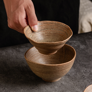 莳绘金缮异形手工4.5 简约风餐碗汤碗一人食餐具 5英寸米饭碗个性