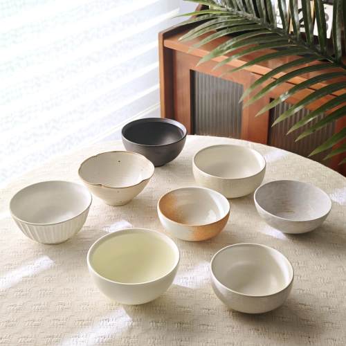 柴烧4.5寸米饭碗家用粗陶