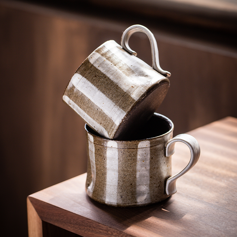 莳绘金缮复古粗陶咖啡杯