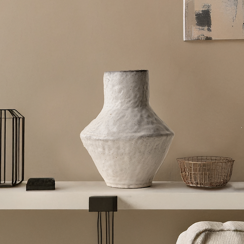 日式复古手工粗陶花瓶花盆