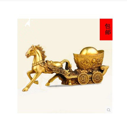 装饰纯铜马拉元宝发财