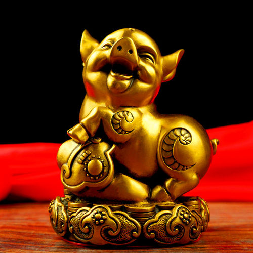 纯铜招财十二生肖龙蛇全套摆件