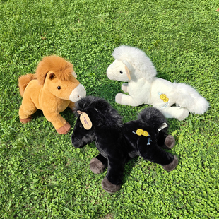 贝洋洋小马驹抱枕仿真宠物毛绒公仔陪伴玩偶豆袋儿童女孩生日礼物