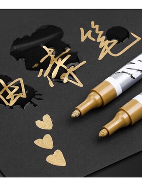 包邮G-733金万年油漆笔 家具皮鞋补漆笔白黑红色描金描银笔2MM