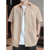 衬衫 短袖 男士 夏季 潮流休闲冰丝衬衣夏天潮牌 2024新款 天猫甄选