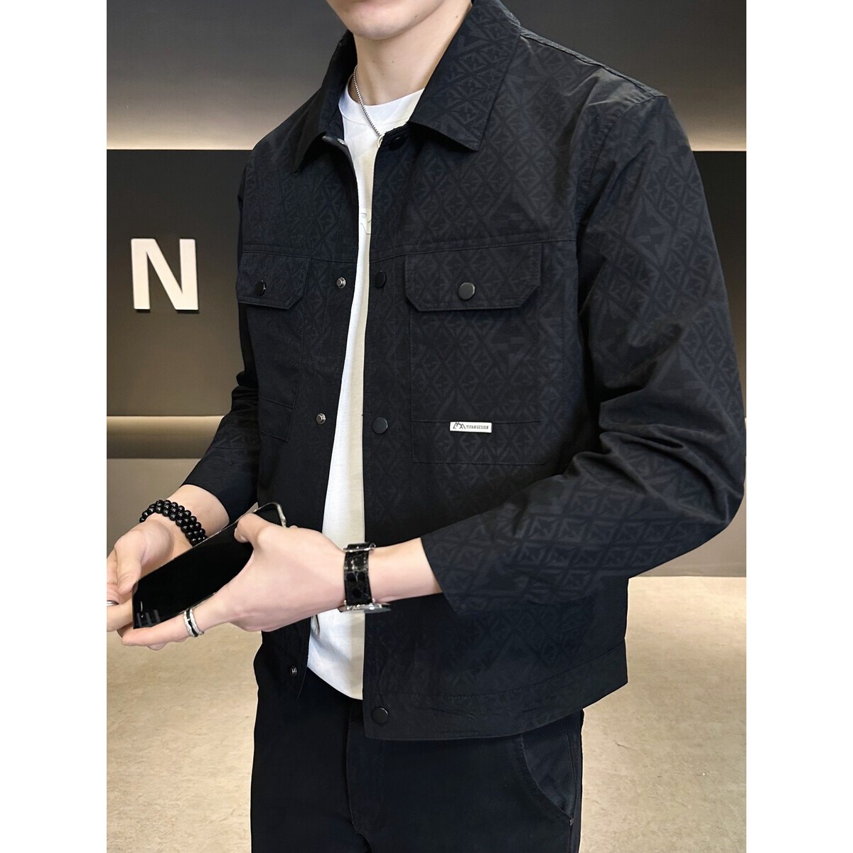 2026新款春秋季外套男士韩版潮流翻领夹克男装轻熟风薄款上衣春装