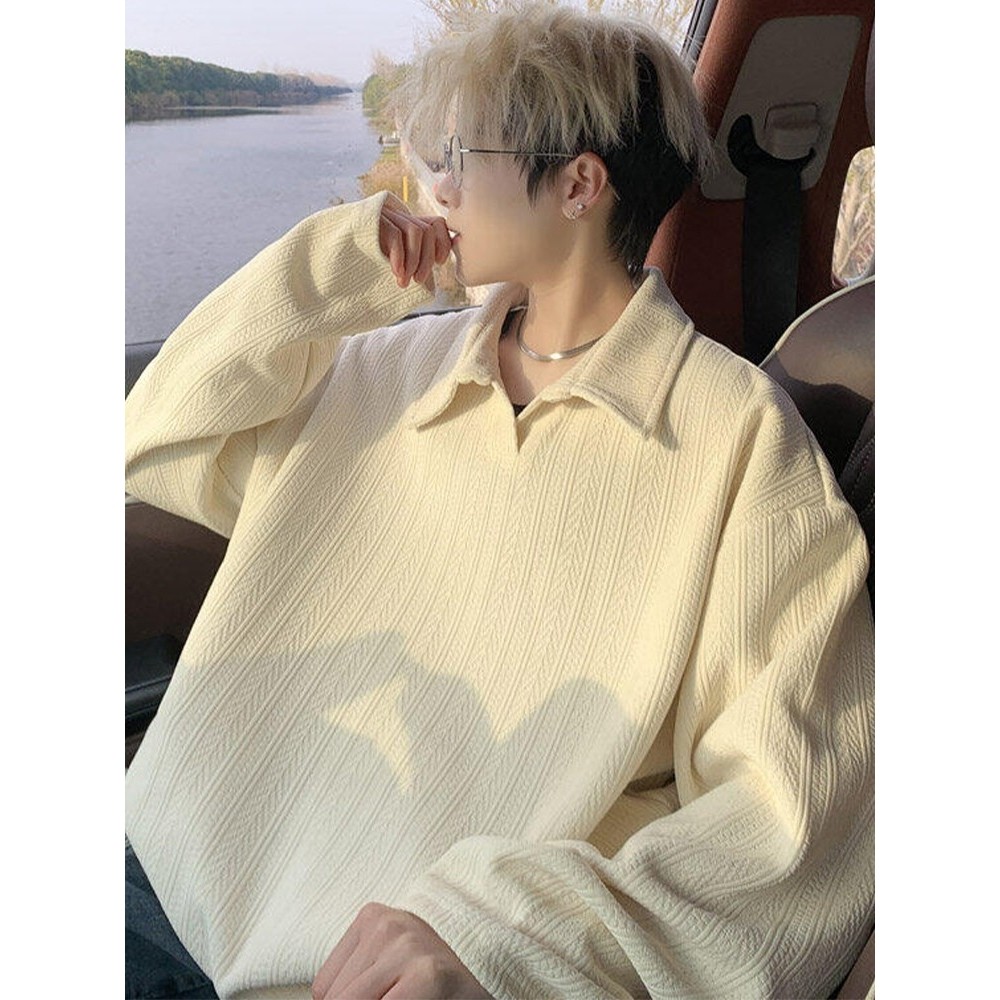 麦穗纹Polo领卫衣男秋冬新款潮牌加绒长袖T恤美式宽松休闲外套男,运动/瑜伽/健身/球迷用品,篮球服,淘宝优惠券,粉丝福利购,淘宝优惠卷