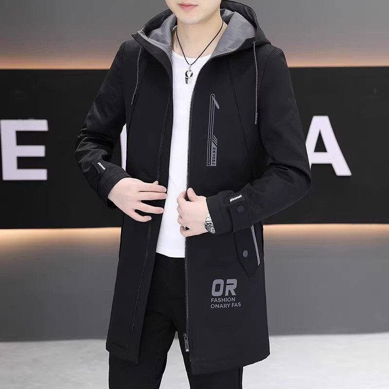 风衣男中长款加绒加厚休闲冬装夹克2025秋冬新款青年外套男士长款