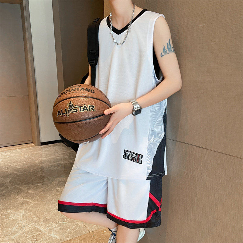 青少年冰丝球衣t恤男孩初中高中学生夏装速干运动套装大童篮球服