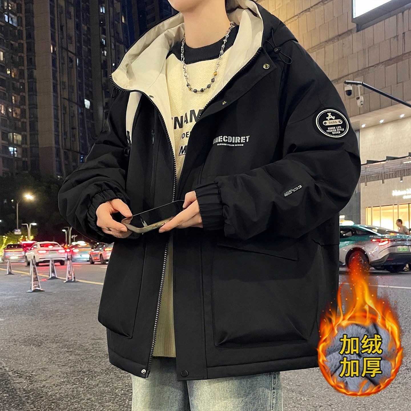 秋冬款加绒加厚外套男初中高中学生冲锋衣夹克青少年大童冬装棉服,户外/登山/野营/旅行用品,作训外套/套装/野战套装,淘宝优惠券,粉丝福利购,淘宝优惠卷