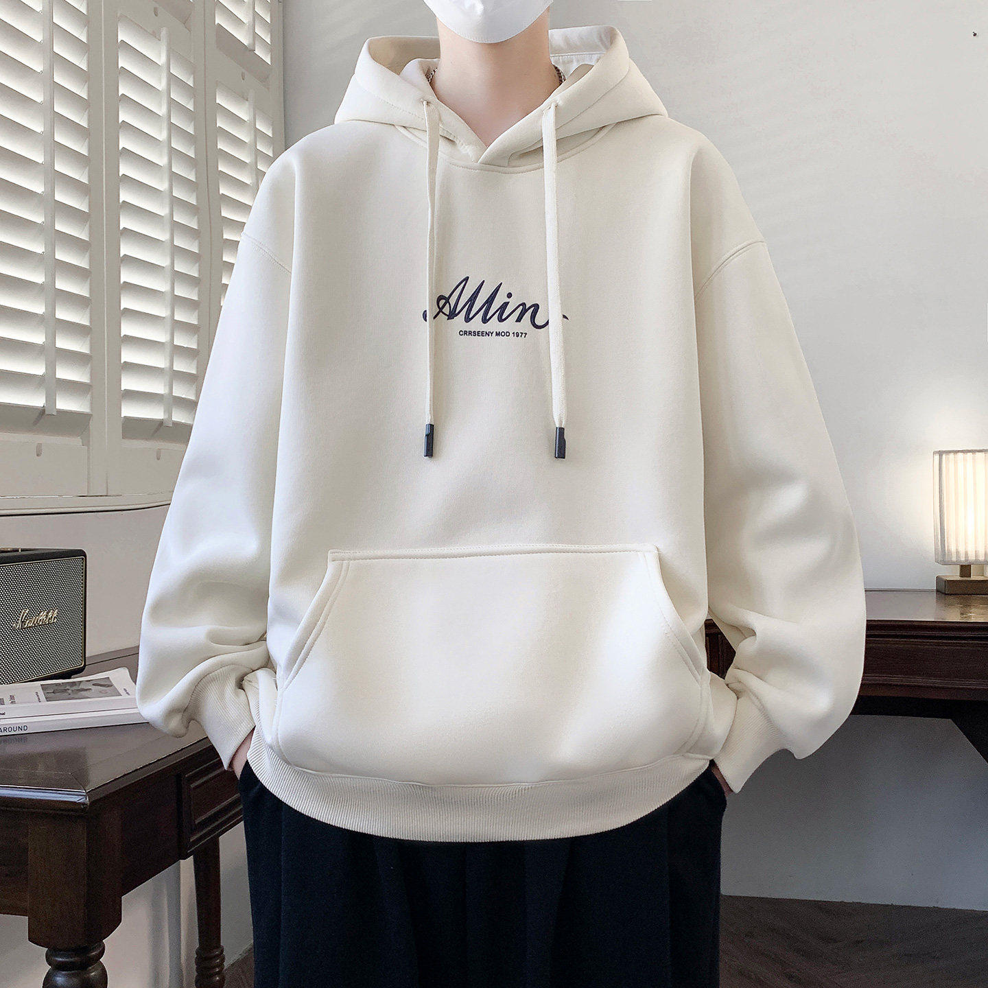 春秋季连帽卫衣男孩初中高中学生潮流外套青少年帅气大童男装上衣