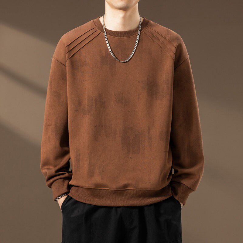 高端美式秋季2026新款长袖T恤男士卫衣宽松潮牌春秋装t打底衫上衣