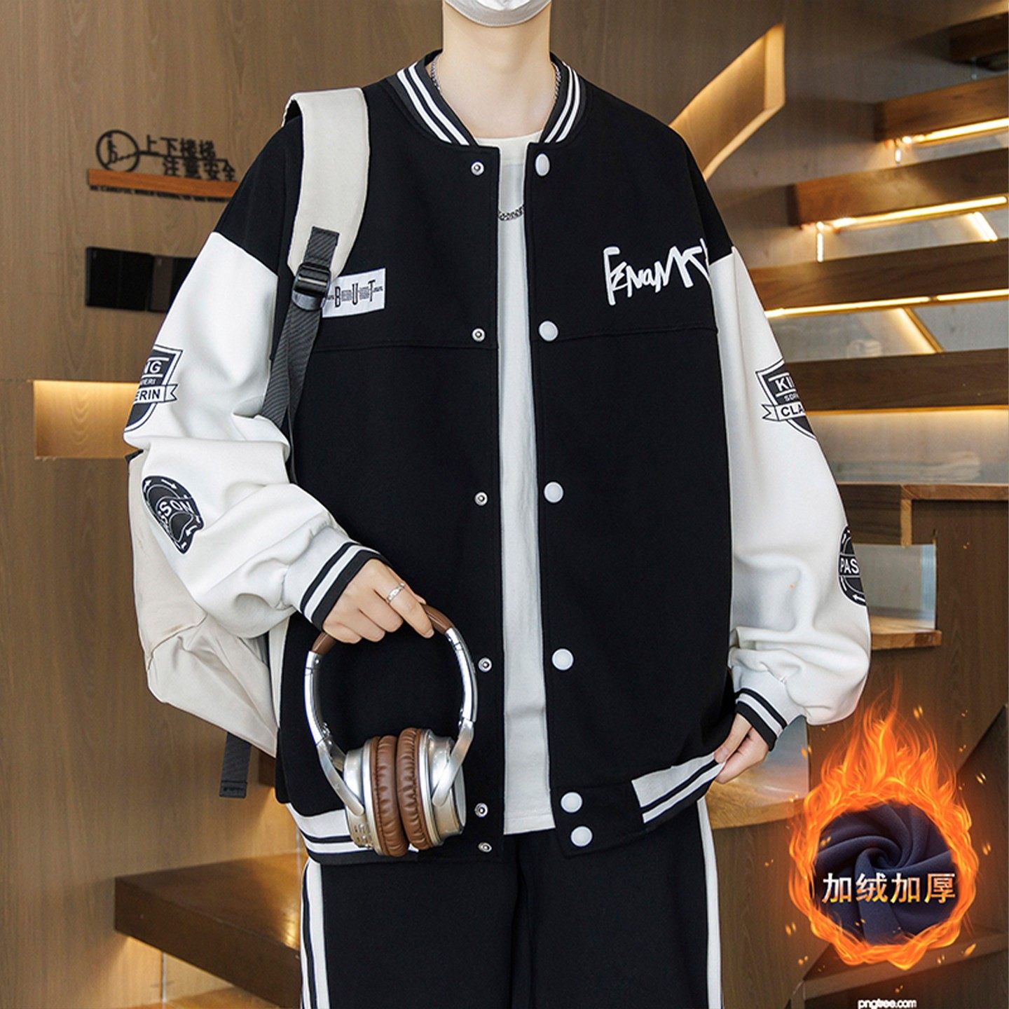 青少年秋冬款棒球服外套男孩初高中学生加绒加厚大童男装夹克上衣,户外/登山/野营/旅行用品,作训外套/套装/野战套装,淘宝优惠券,粉丝福利购,淘宝优惠卷