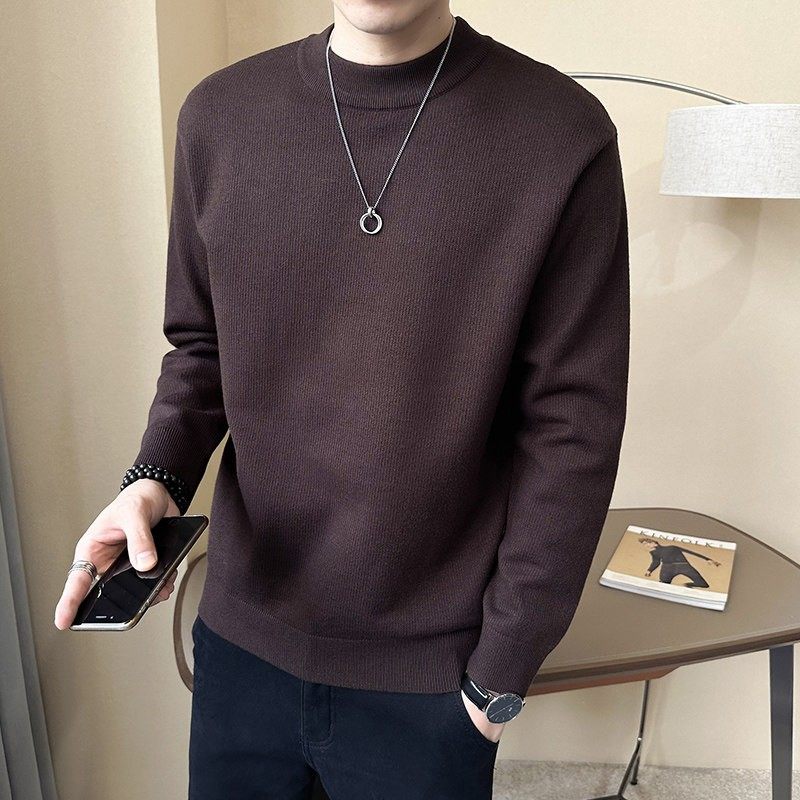 2025秋冬季高级感纯色打底针织衫男士半高领上衣保暖中领毛衣男装,运动服/休闲服装,运动套装,淘宝优惠券,粉丝福利购,淘宝优惠卷