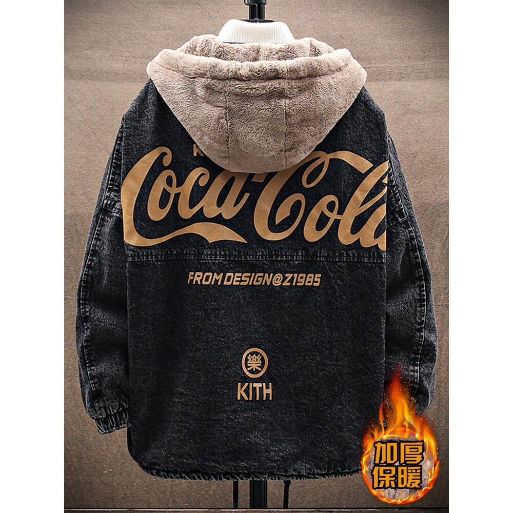 牛仔外套男2025年冬季新款冬装加绒加厚棉衣保暖派克服男款棉服