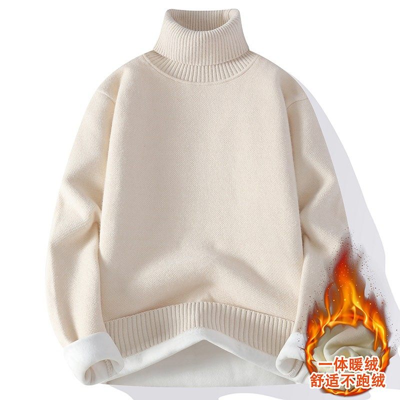 一体加绒加厚高领纯色毛衣男士冬季保暖上衣服内搭男款针织打底衫,运动服/休闲服装,运动套装,淘宝优惠券,粉丝福利购,淘宝优惠卷