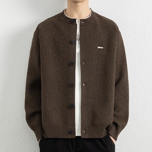 针织开衫外套男款春秋季2025新款毛衣男叠穿内搭内胆毛线衣夹克衫