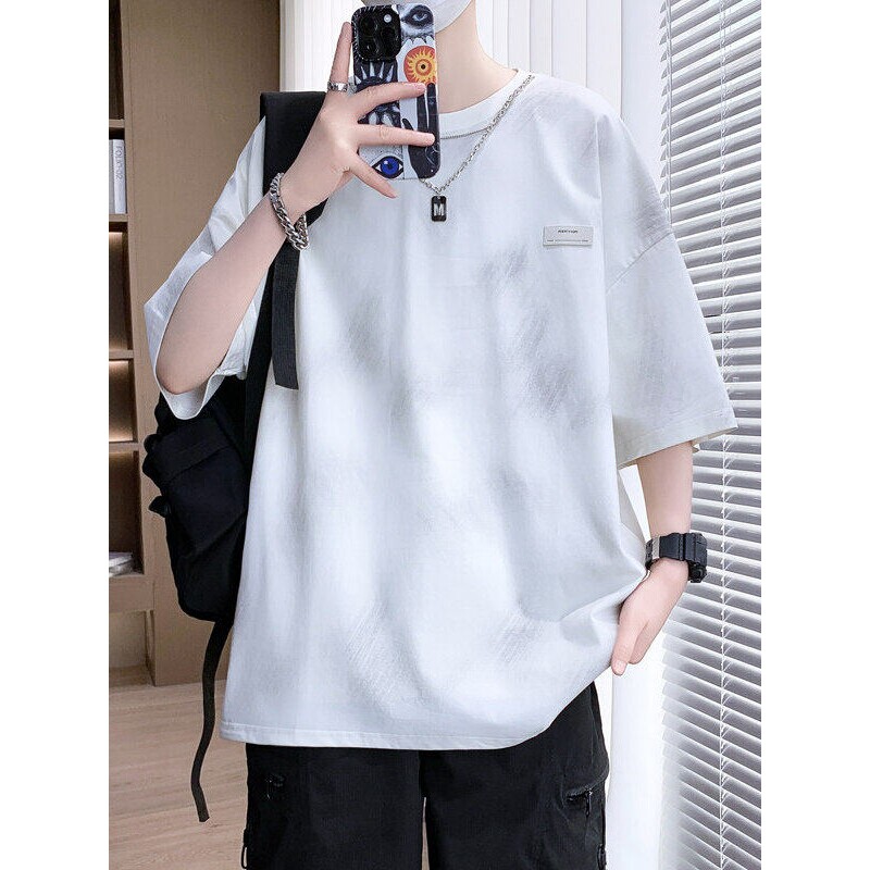 青少年短袖t恤男夏季新款宽松休闲百搭上衣潮流帅气学生半袖体恤