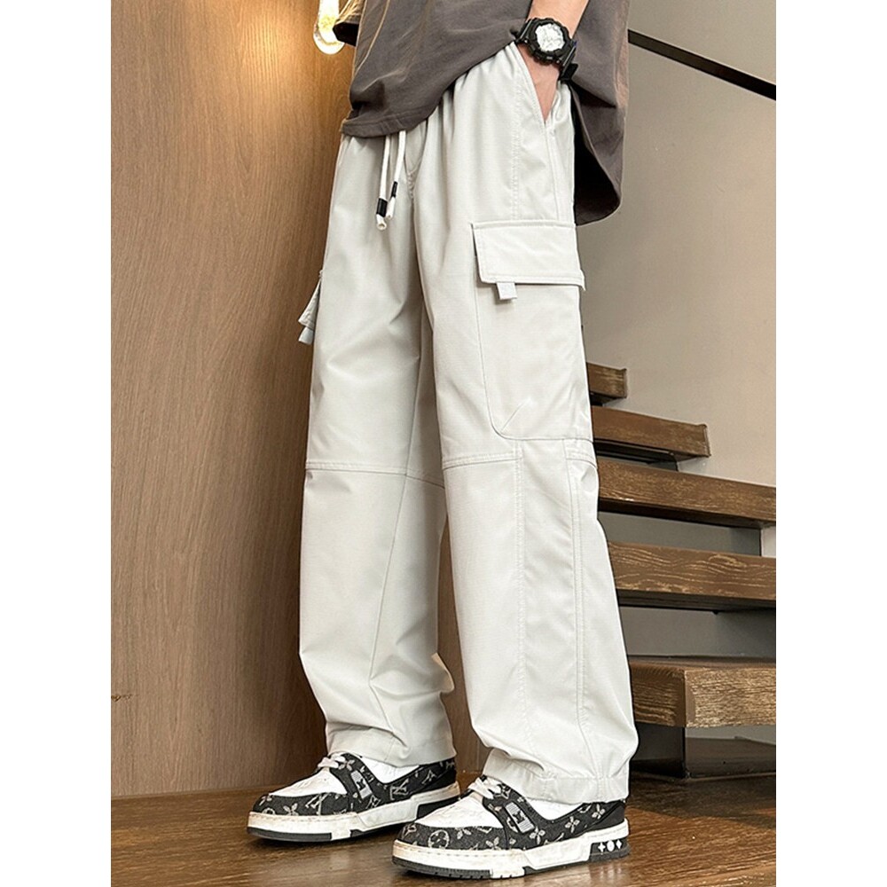 工装长裤子男生夏季宽松直筒冲锋男士春秋季潮牌帅气休闲夏装运动