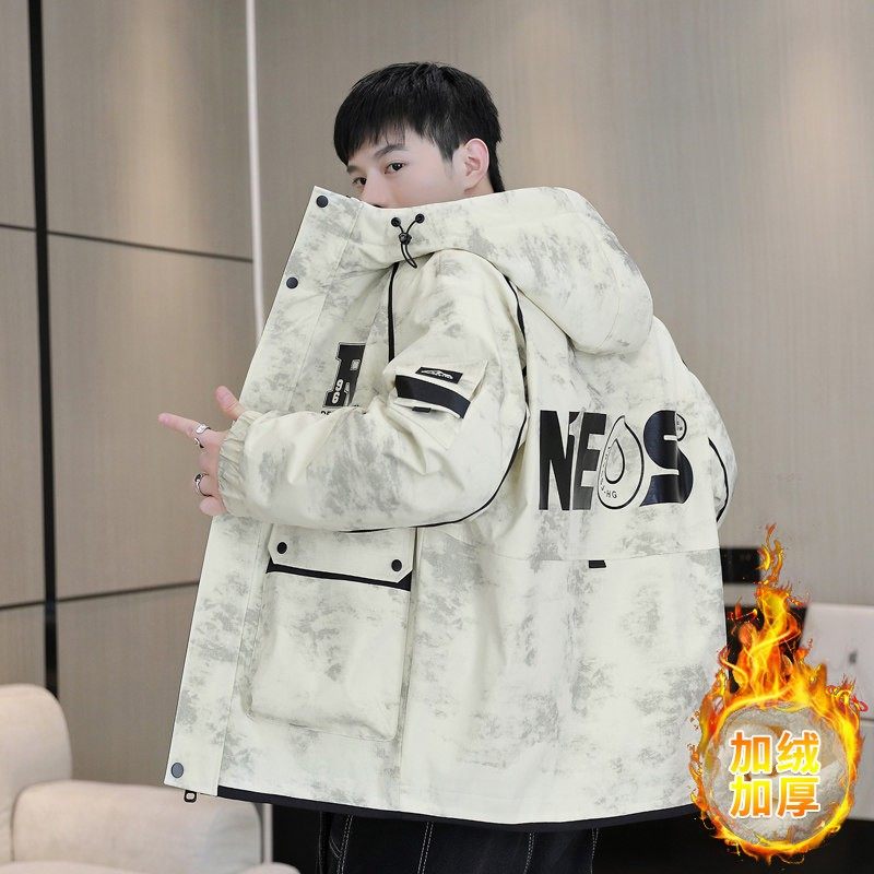 秋冬款加绒外套男孩初高中学生加厚棉服冲锋衣青少年大童夹克棉衣,运动服/休闲服装,运动套装,淘宝优惠券,粉丝福利购,淘宝优惠卷