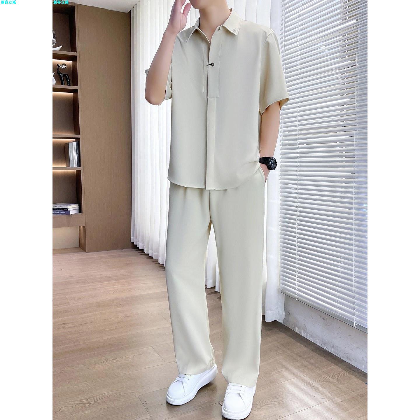 百搭男士夏季短袖两件套轻