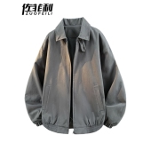 衣服青少年宽松潮牌休闲外套 校园风工装 翻领夹克男春秋季 2026新款