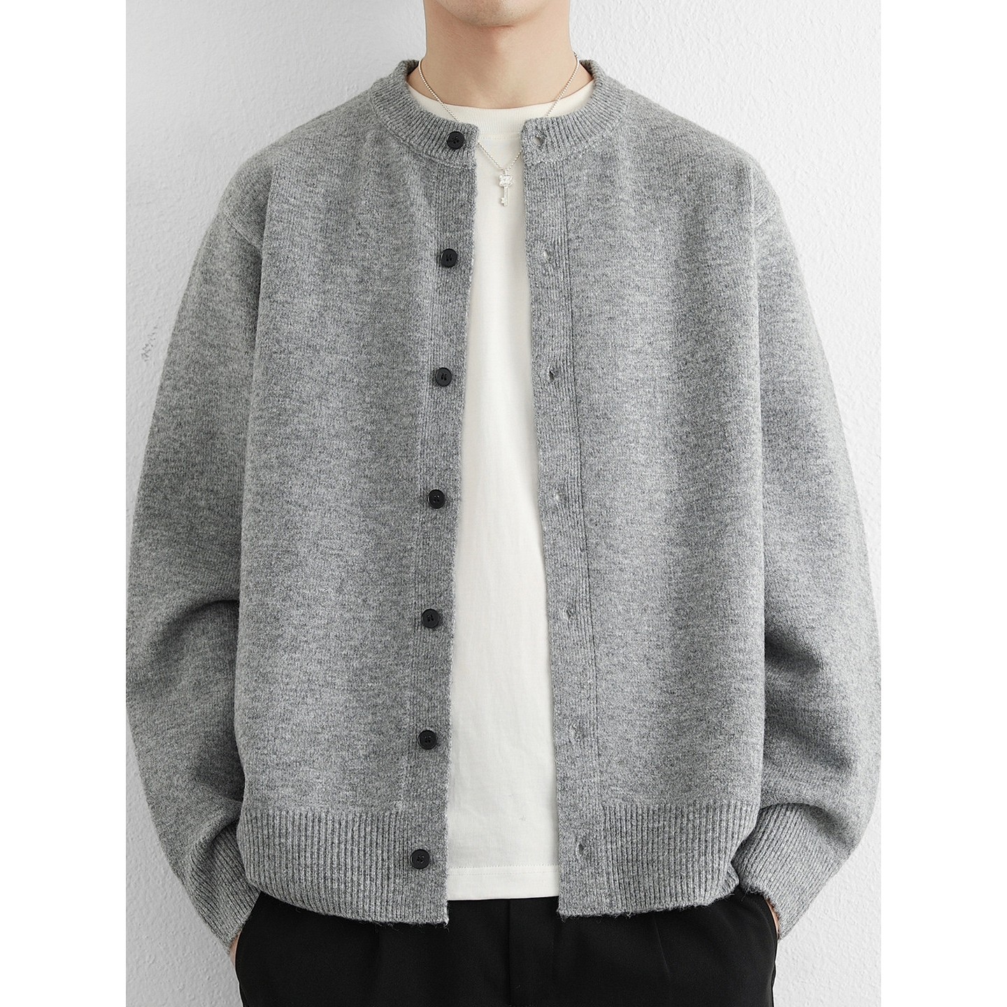 羊毛衫针织开衫外套男cleanfit毛衣男款秋冬季百搭慵懒圆领毛线衣,户外/登山/野营/旅行用品,作训外套/套装/野战套装,淘宝优惠券,粉丝福利购,淘宝优惠卷