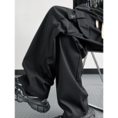 新款 子男春秋季 美式 宽松直筒阔腿裤 机能工装 青少年大口袋休闲裤 裤