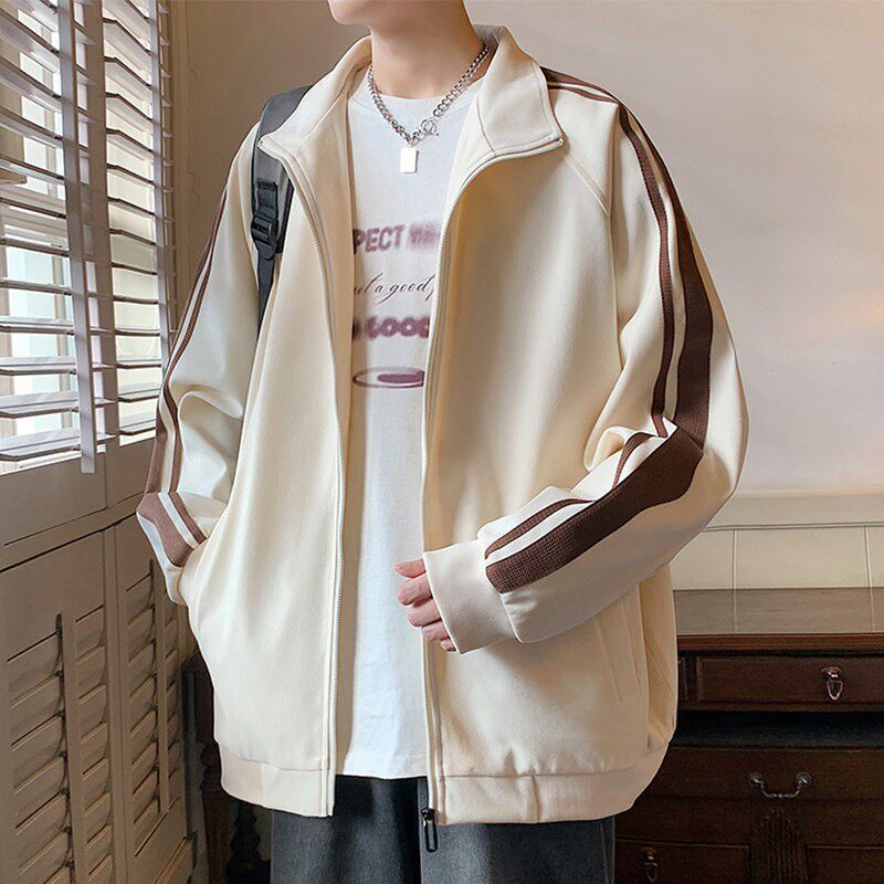 外套男潮牌春秋款长袖衣服男早春开衫卫衣男潮流休闲宽松运动夹克