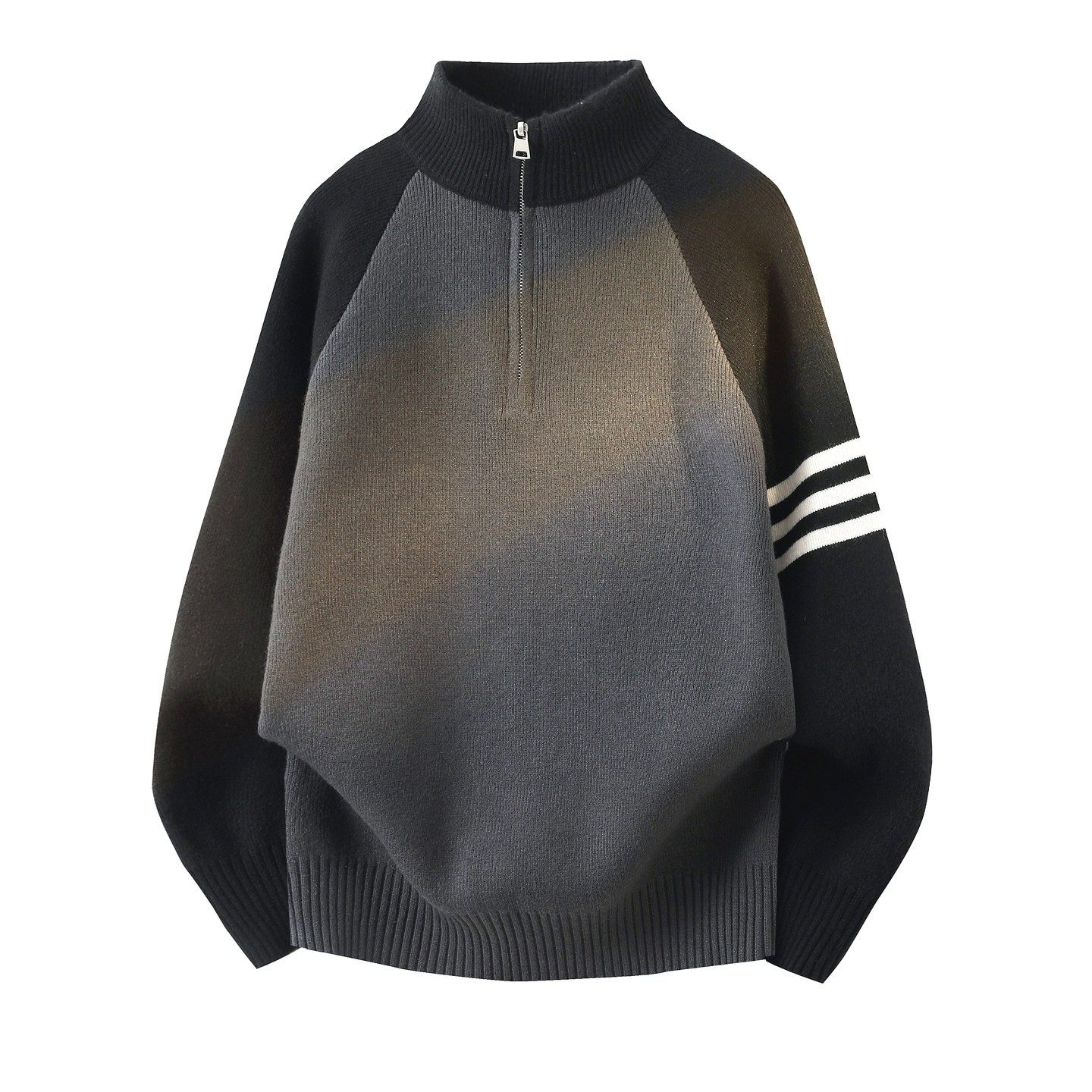 半拉链立领毛衣男款秋冬季加厚保暖线衣青少年男生内搭针织打底衫