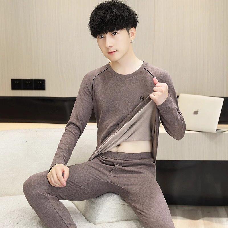 冬季青少年德绒保暖内衣男孩套装初高中学生防寒蓄热宽松秋衣秋裤