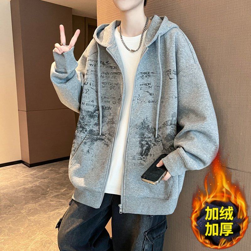 秋冬款棒球服外套男青少年初中高中学生大童加绒加厚冬装夹克棉服