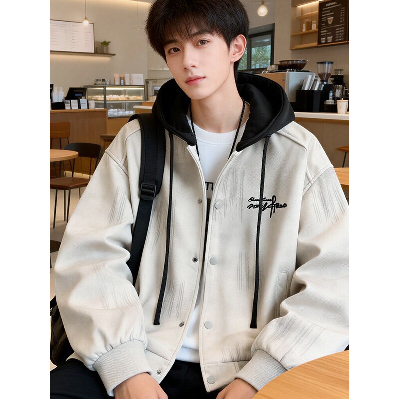 春秋季棒球服外套男初中高中学生潮牌帅气夹克青少年大童春装褂子