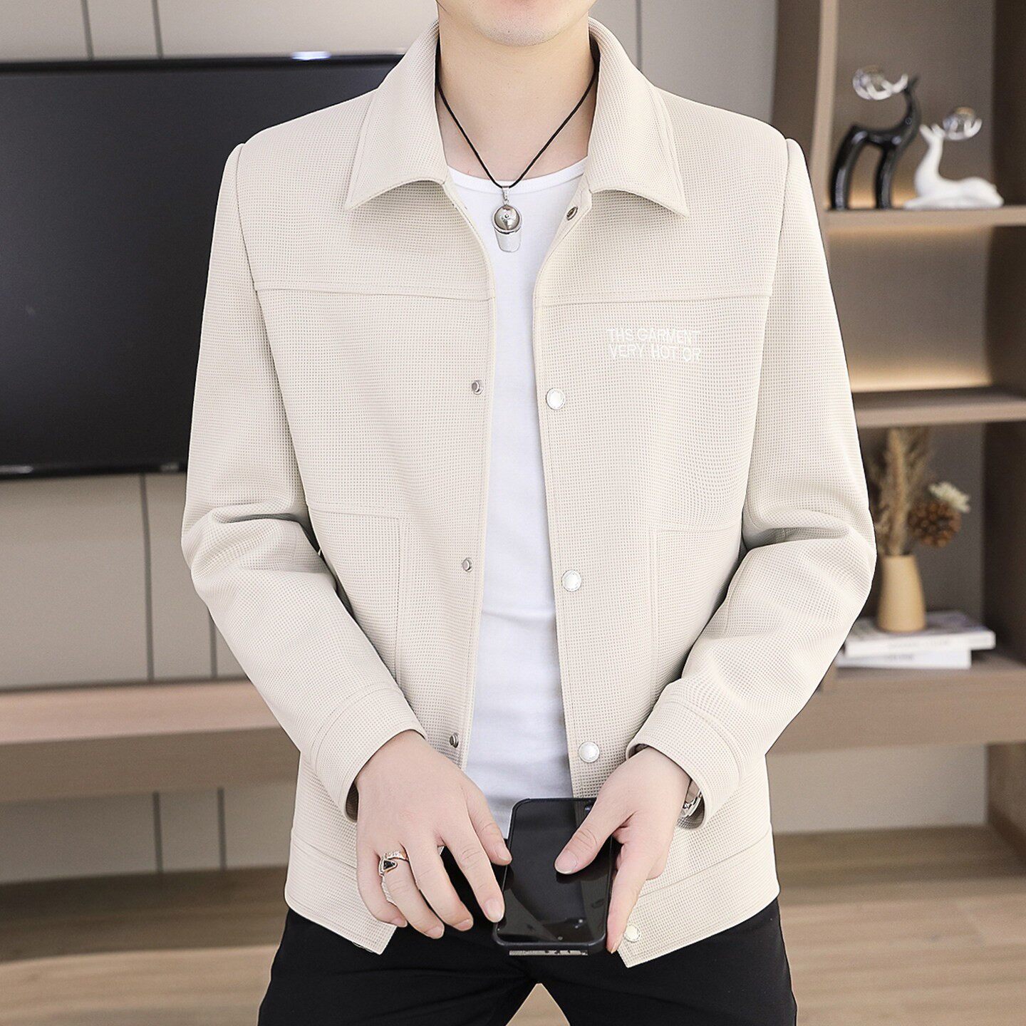 男士外套2026新款潮流休闲春秋季轻熟风翻领青年高端春装上衣夹克