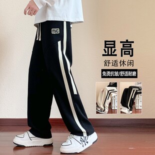 秋冬款加绒裤子男青少年初高中学生休闲长裤大童帅气直筒运动卫裤