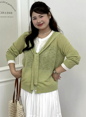 大码女装撞色假两件上衣女2026春胖mm休闲学院风长袖针织衫23813