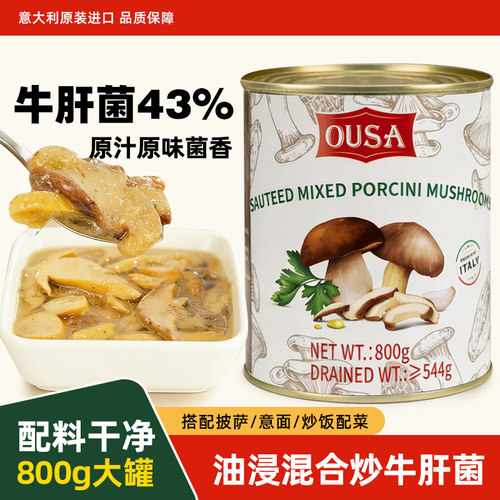 欧萨油浸混合炒牛肝菌罐头800g