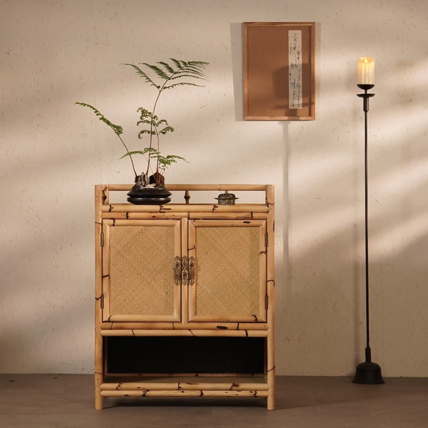赋石天然竹藤手工制作禅意茶边柜中式复古茶空间置物茶叶柜,住宅家具,可移动边柜,淘宝优惠券,粉丝福利购,淘宝优惠卷