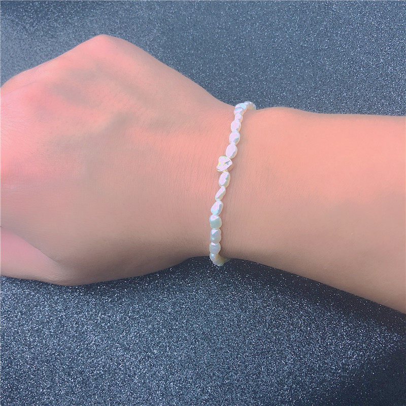 diy小珍珠手链迷你异形巴洛克真淡水珍珠手镯手环女时尚百搭首饰