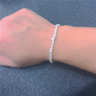 diy小珍珠手链迷你异形巴洛克真淡水珍珠手镯手环女时尚百搭首饰