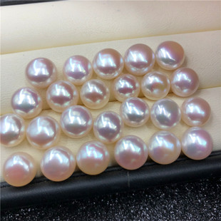 极强光无暇9-10mm淡水珍珠散珠裸珠颗粒天然珍珠手工diy耳钉戒指