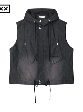 INXX印花洗褪短马甲男女同款XWF3181102