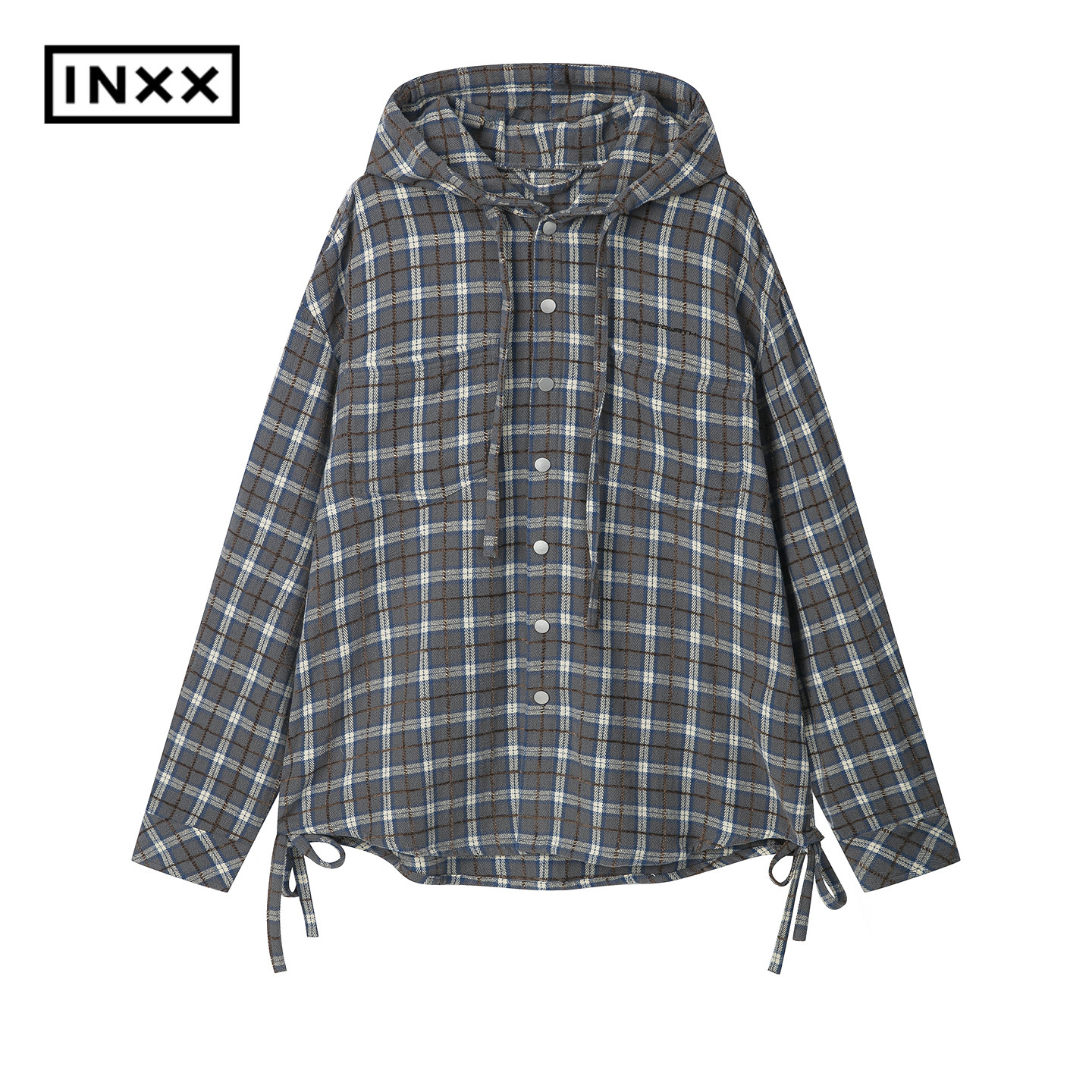 明星同款 INXX经典百搭格纹连帽短外套男女同款宽松休闲上衣,男装,夹克,淘宝优惠券,粉丝福利购,淘宝优惠卷