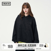 INXX小众细闪连帽卫衣男爱心立体包针绣上衣宽松休闲帽衫