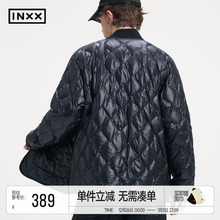 INXX龟裂纹轻薄羽绒服侧开叉拉链短款不臃肿鸭绒外套男女同款