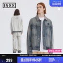 颜安同款 夹克上衣 INXXAPYD复古做旧牛仔外套男女同款 潮牌美式