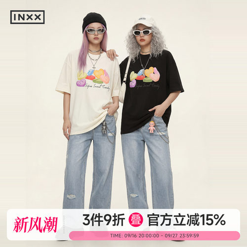 INXX重磅纯棉糖果印花短袖T恤