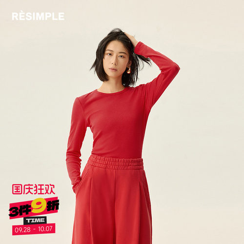 RESIMPLE简单点极简生活女款-长袖T恤-0603