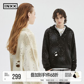 INXX 设计感镂空针织衫 APYD 复古渐变polo领套头毛衣男女同款